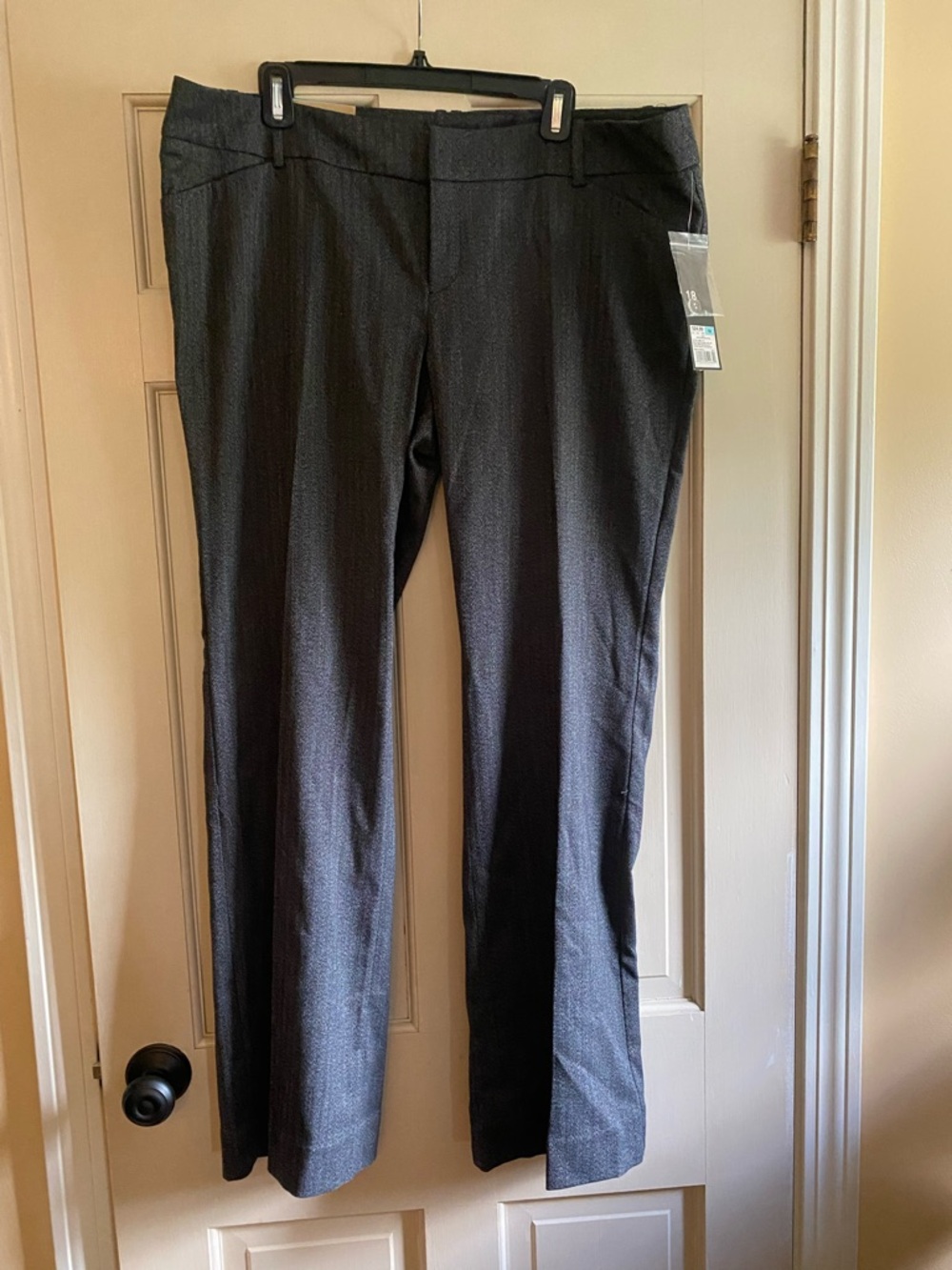 Classic Gray Herringbone Dress Pants